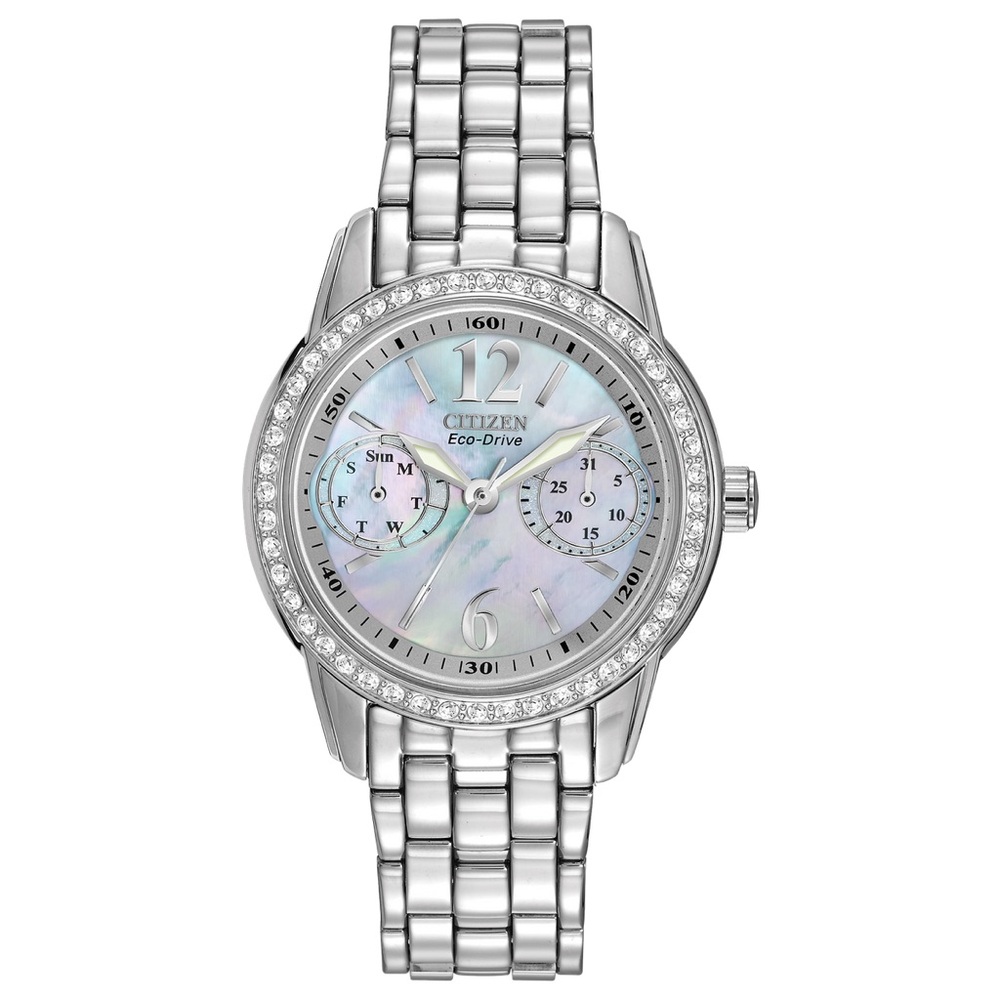Citizen Eco-Drive Silver Watch with Iridescent Dial